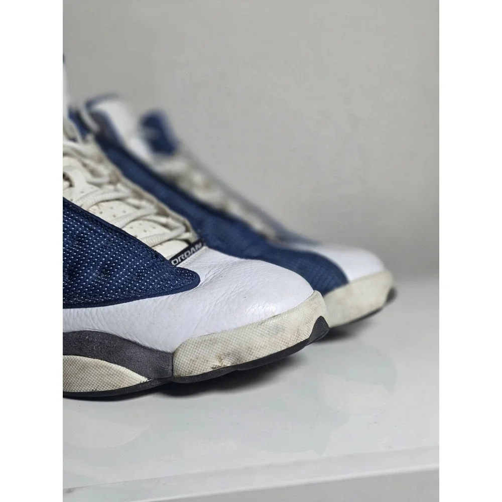 Jordan 13 Retro Mid Flint Size 9.5 Men's Authentic.  Blue And White